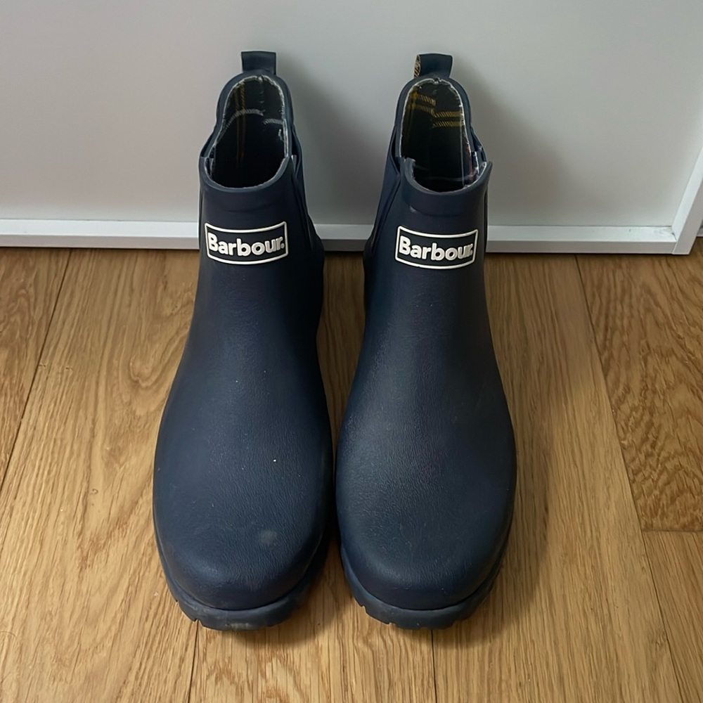 Barbour Navy Wilton Waterproof Rain Booties - Men 8M